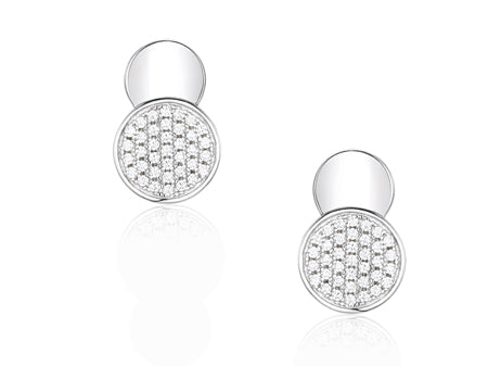 White Cubic Zirconia Silver Earring.