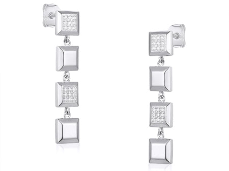 White Cubic Zirconia Silver Earring.