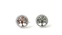 Silver White Cubic Zirconia Tree Of Life Earring.
