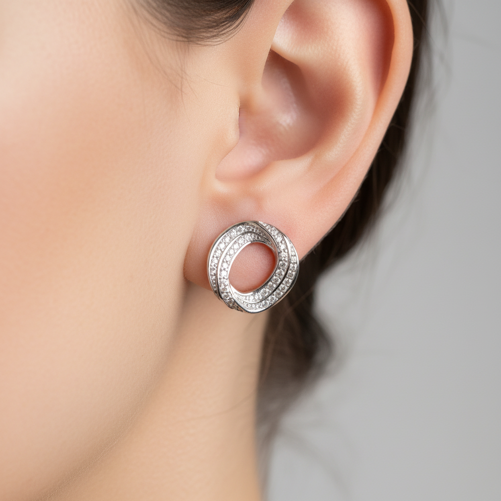 A White Cubic Zirconia Earring