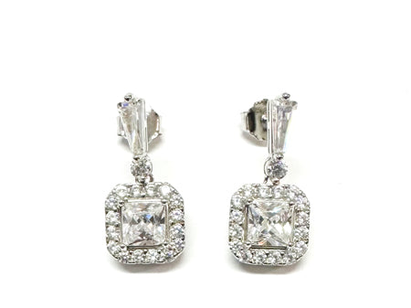 Silver Cz Stone Set Necklace
