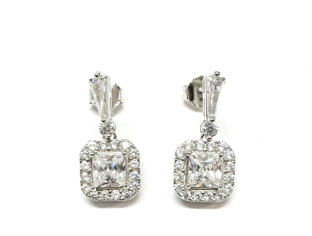 Silver Cz Stone Set Necklace