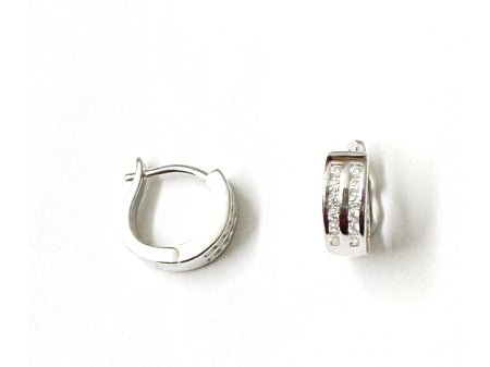 White Cz Silver Stud Earring