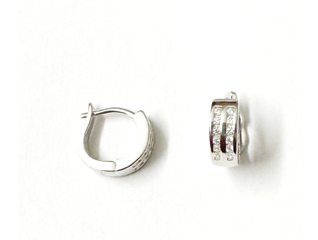 White Cz Silver Stud Earring