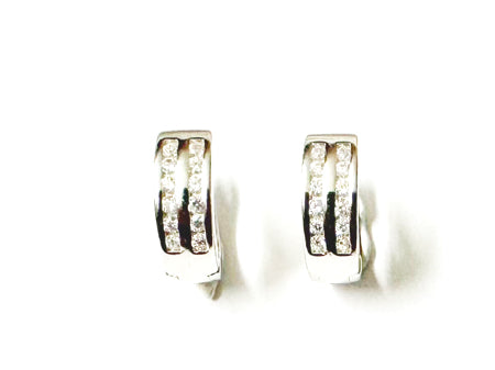 White Cz Silver Stud Earring