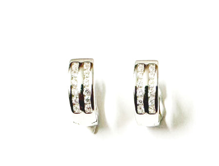 White Cz Silver Stud Earring