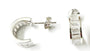 White Cz Silver Stud Half Hoop Earring