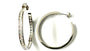White Cz Silver Stud Half Hoop 32 mm Earring
