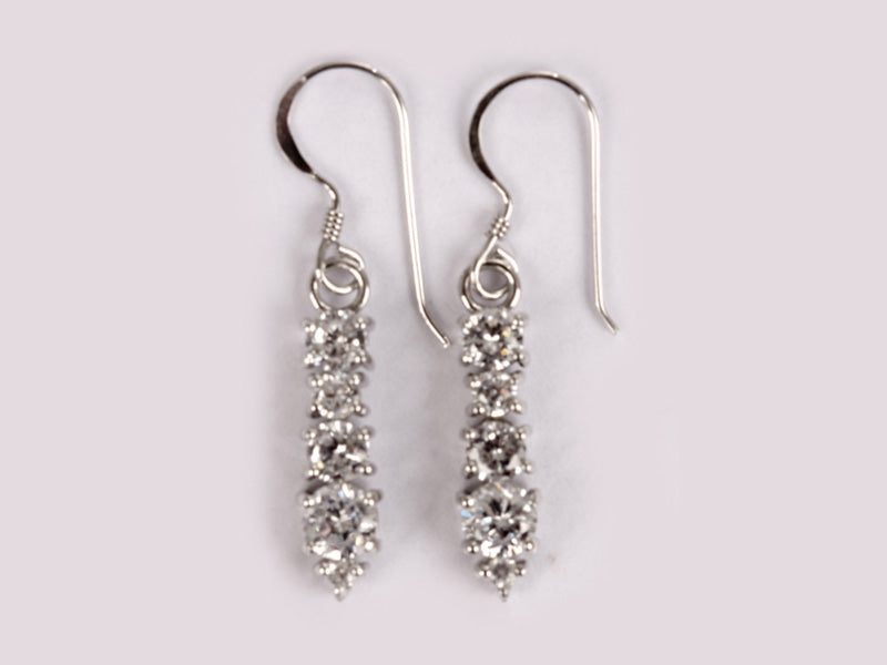 A White Cubic Zirconia Earring