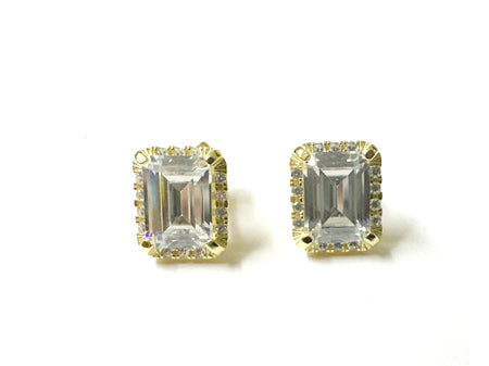 Silver With Yellow Gold Plate Earring