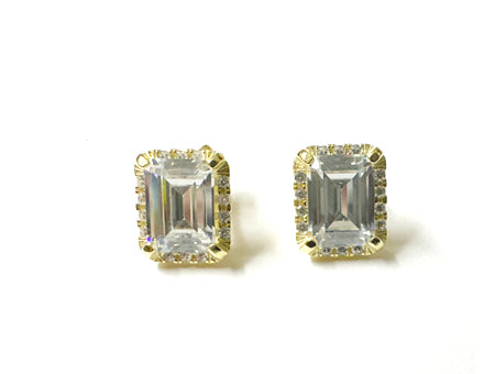 Silver With Yellow Gold Plate Earring