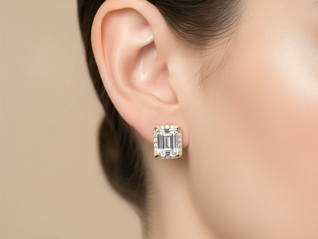 Silver With Yellow Gold Plate Earring