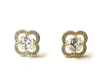 Silver With Yellow Gold Plate Earring