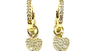 White Cz Yellow Plated Silver Heart Huggies Earring