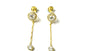 White Cubic Zirconia Gold plated Silver Earring.