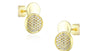 White Cubic Zirconia Gold plated Silver Earring.