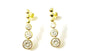 Yellow Plated Silver White Cubic Zirconia Earring.