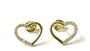 White Cubic Zirconia Yellow Plated Silver Heart Earring.