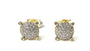 Yellow Plated Silver White Cubic Zirconia Earring.