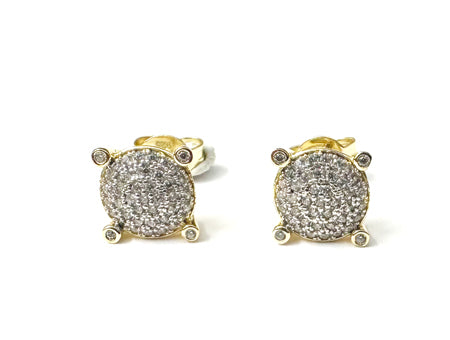 Yellow Plated Silver White Cubic Zirconia Earring.