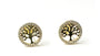Yellow Plated Silver White Cubic Zirconia Tree Of Life Earring.