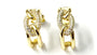 Yellow Plated Silver White Cubic Zirconia Half Hoop Stud Earring.