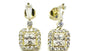 White Cubic Zirconia Stone Set Yellow Plated Silver Earring