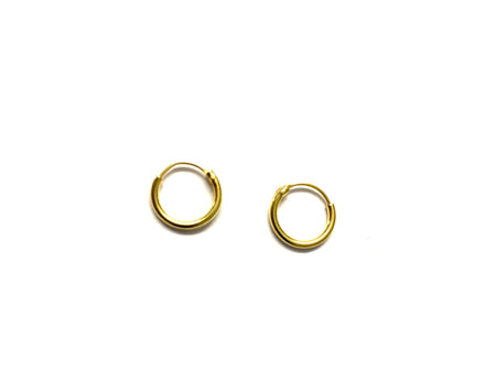 Yellow Gold Plated Sleeper Earrings  1.2 X 14