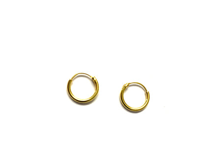Yellow Gold Plated Sleeper Earrings  1.2 X 14