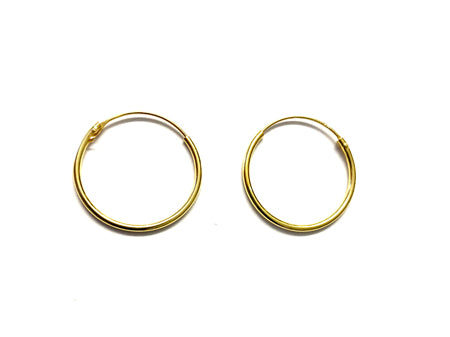 Yellow Gold Plated Sleeper Earrings  1.2 X 20
