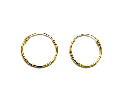 Yellow Gold Plated Sleeper Earrings  1.2 X 20
