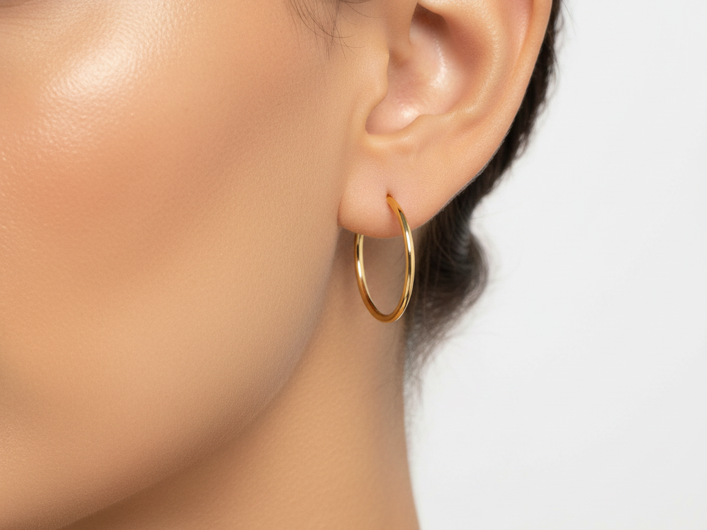 Yellow Gold Plated Sleeper Earrings  1.2 X 20