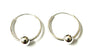 Silver Hoop Earring With Moveable Ball 1.5×20 mm with 6mm Ball