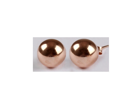 Silver with Rose Gold Plate Earring 8mm