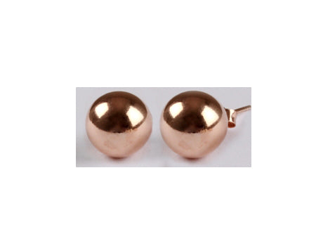 Silver with Rose Gold Plate Earring 8mm