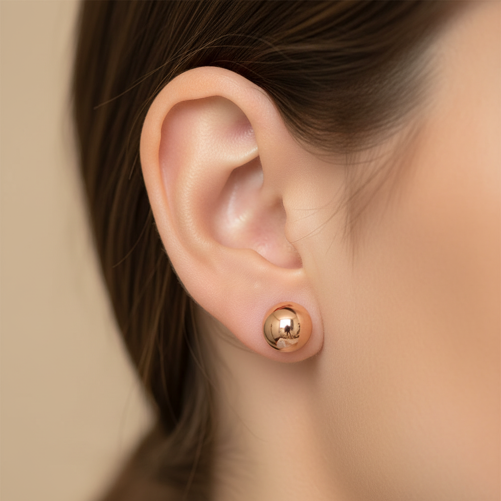 Silver with Rose Gold Plate Earring
