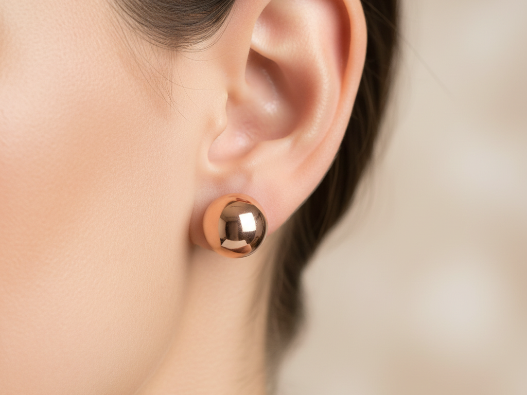 Silver with Rose Gold Plate Earring
