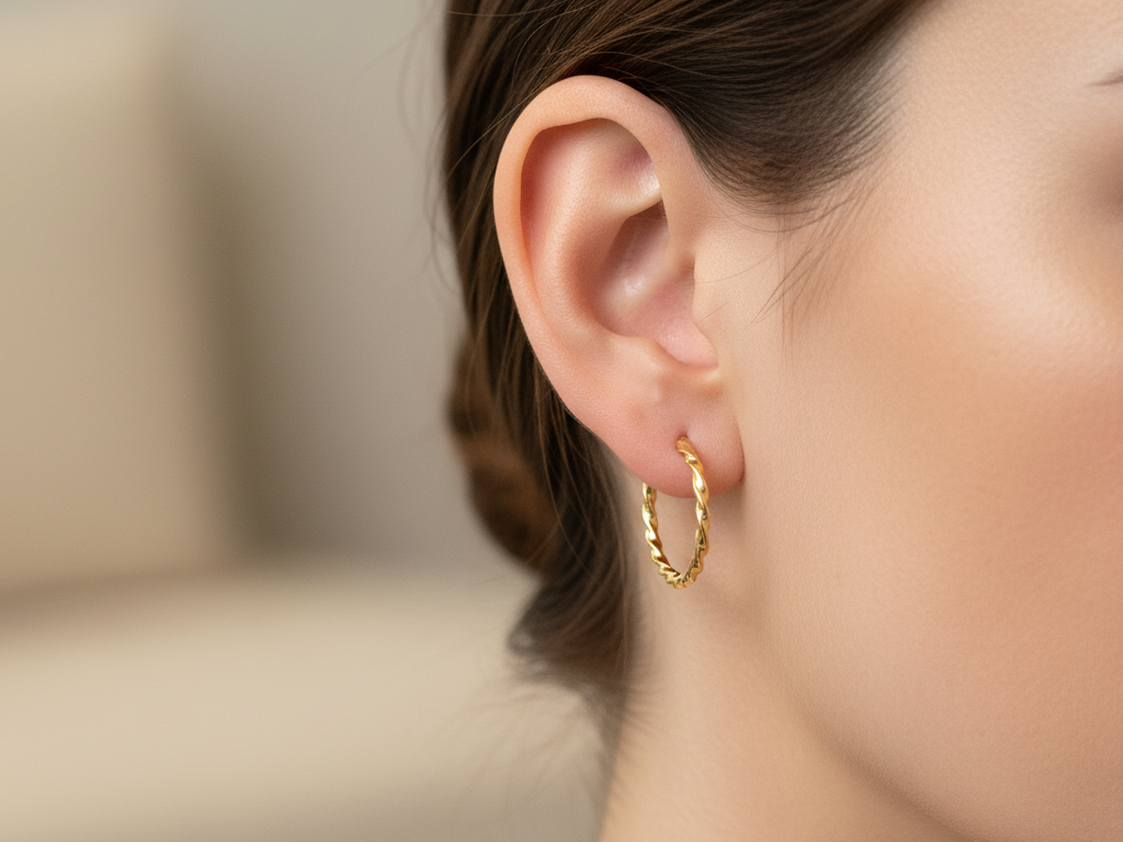 Yellow Gold Plated Sleeper Earrings