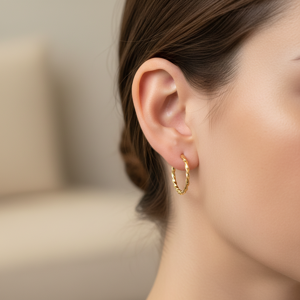 Yellow Gold Plated Sleeper Earrings