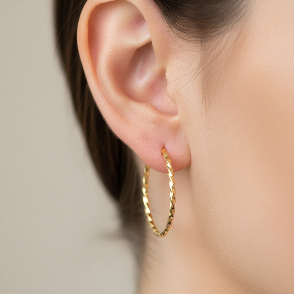 Yellow Gold Plated Sleeper Earrings