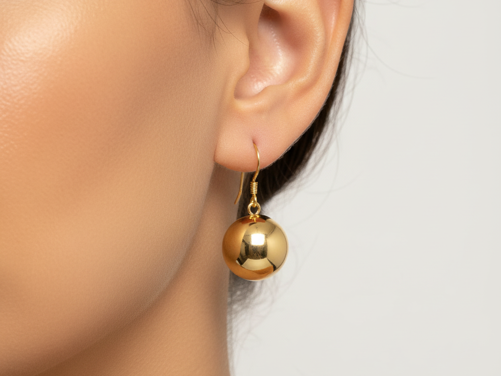 Yellow Gold Plated Drop Earrings