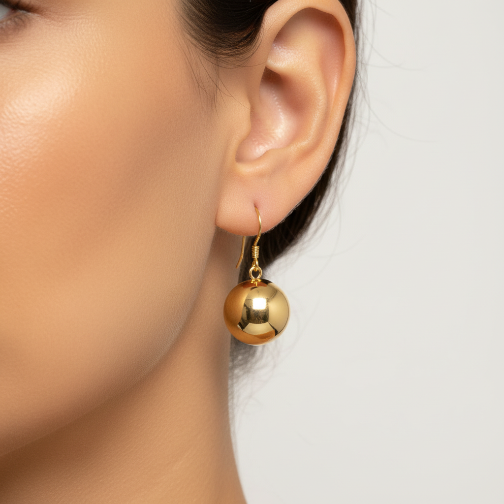 Yellow Gold Plated Drop Earrings