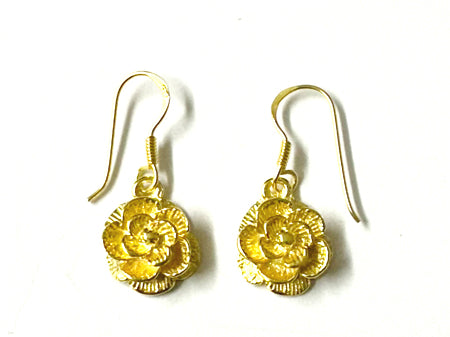 Yellow Plated Silver Flower Earring