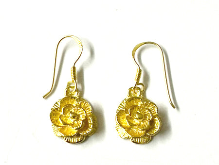 Yellow Plated Silver Flower Earring