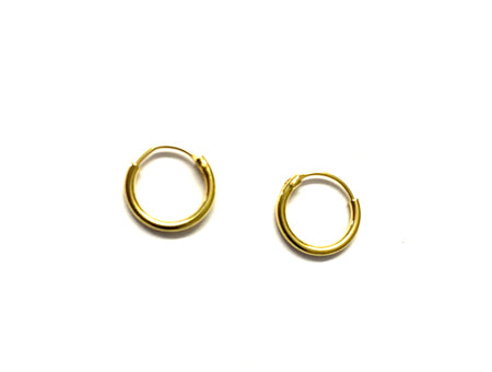 Yellow Gold Plated Sleeper Earrings  1.2 X 10