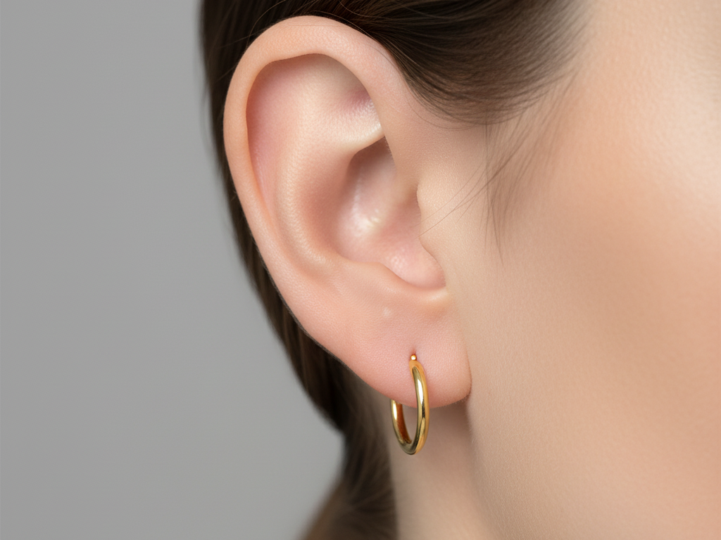 Yellow Gold Plated Sleeper Earrings  1.2 X 10