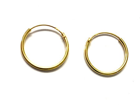 Yellow Gold Plated Sleeper Earrings  1.2 X 16