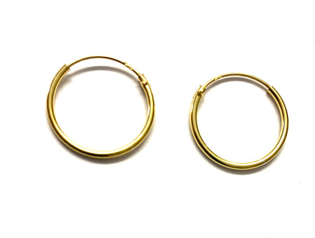 Yellow Gold Plated Sleeper Earrings  1.2 X 16