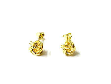 A Yellow Plated Silver 8mm Stud Earring