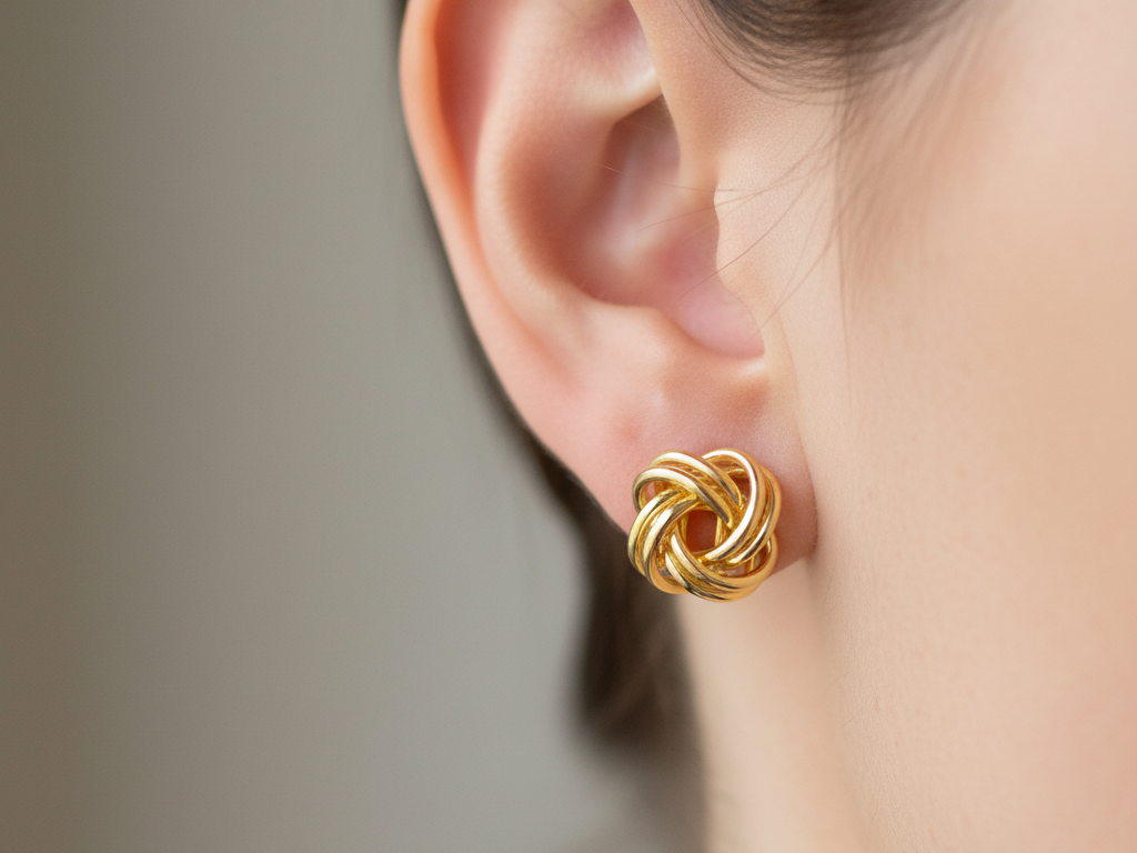 A Yellow Plated Silver 10mm Stud Earring